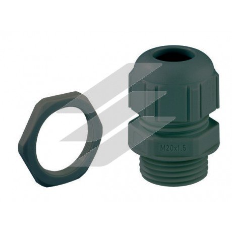 Сальник KVR M20-MGM/sw, M25х1.5 (уплотнение 9-19мм), с гайкой, полиамид, IP68, черный, Spelsberg